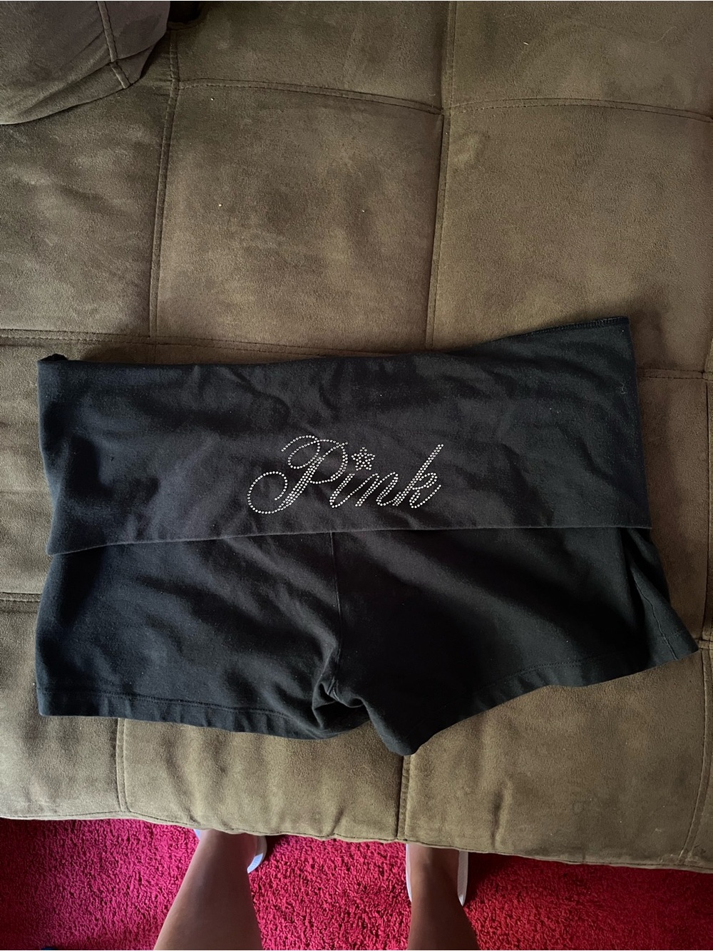 Victoria’s Secret PINK Rhinestone Foldover Shorts Size Large